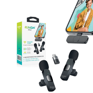Micrófono Ringo Doble Ficha USB C + Adaptadot Lightning